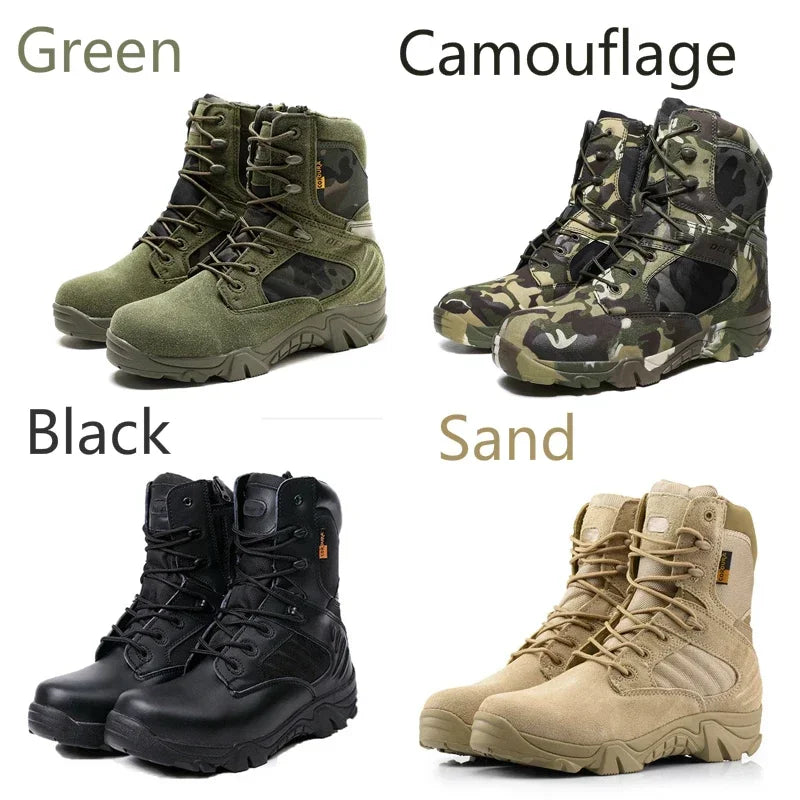 Men Tactical Boots Hiking Shoes Combat Size 39-47 Non-slip Wear-resistant Comfortable Shoes 2024 Men Boots