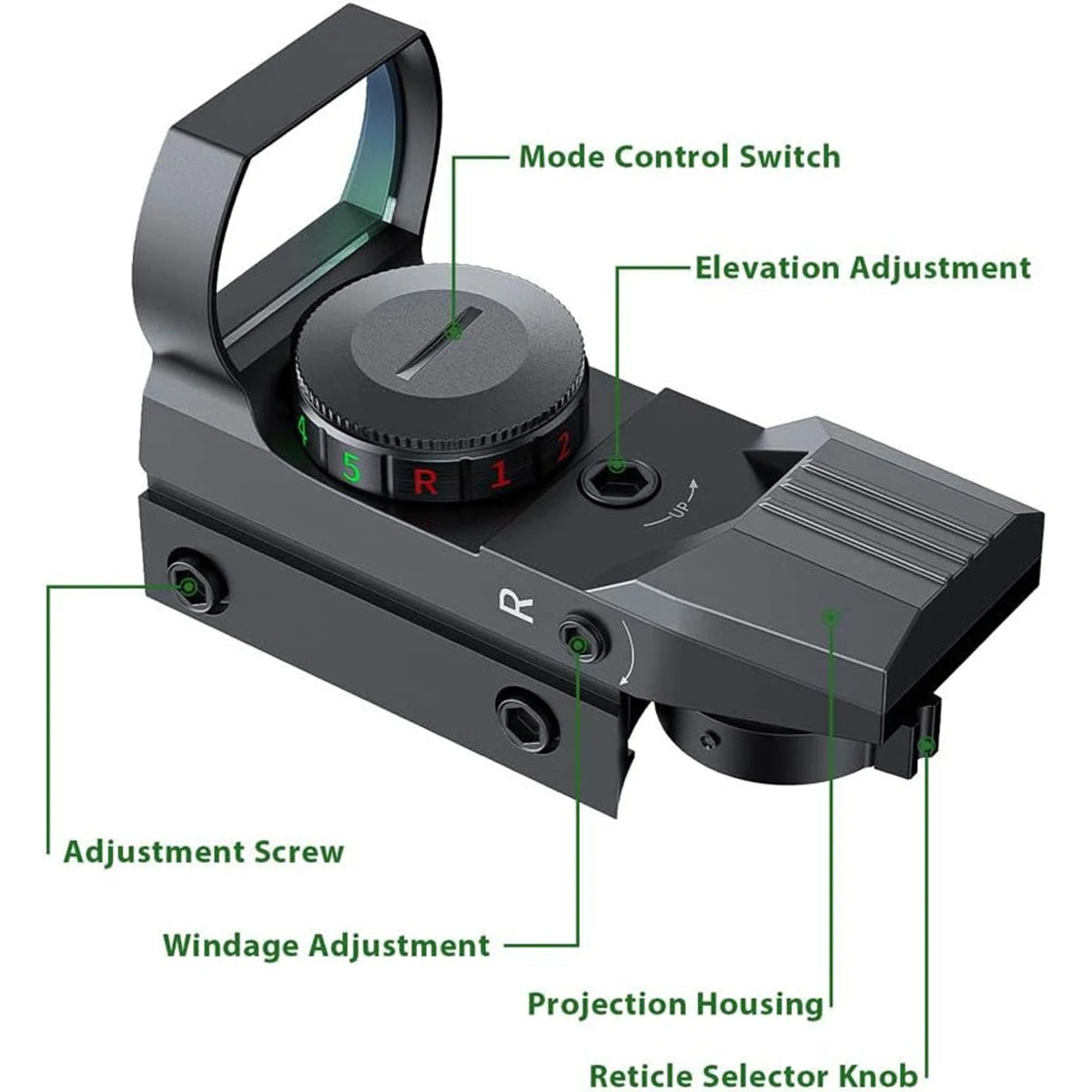 Hot 20mm Rail Riflescope Hunting Optics Holographic Red Green Dot Sight Reflex 4 Reticle Tactical Scope Collimator Sight