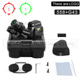 Tactical Airsoft G45 5X Magnifier 558 553 EXPS3 Red Dot Combo Scope Optics QD Mount Weaver Fit 20MM Rail Mount With Full Marking