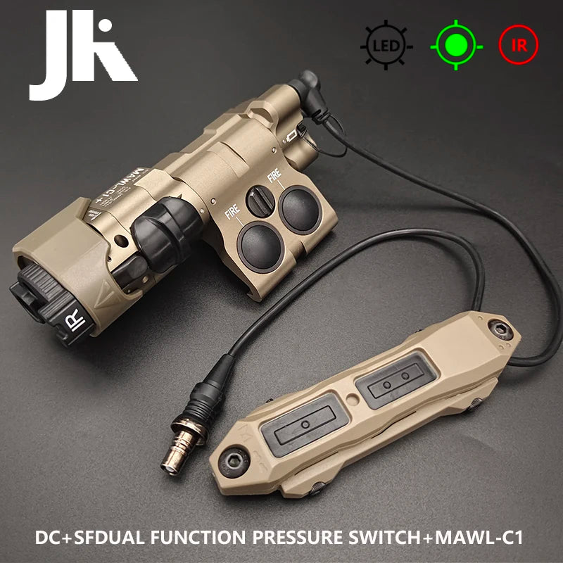 Sotac CNC Metal MAWL Green Laser Aiming Device C1+ Vis light & IR Illumination + Vis Green Laser & IR Laser EC2 Endcap for Rifle