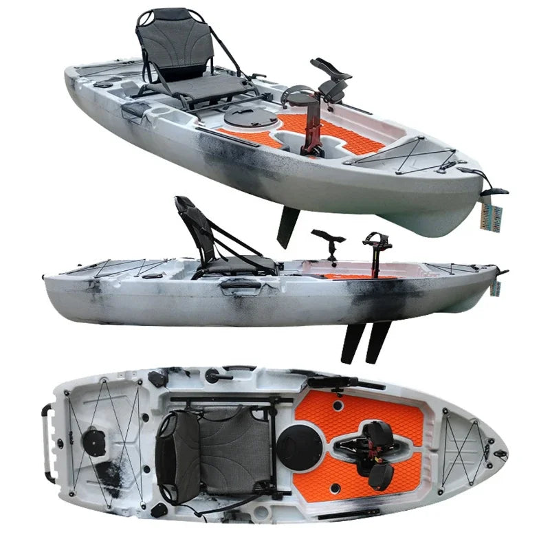 Plastic Fishing Kayak with Pedal Drive Fishing Boat Single Seat Sit on Top Pedal Kayak PE 8FT CE Certificate VK 1pcs