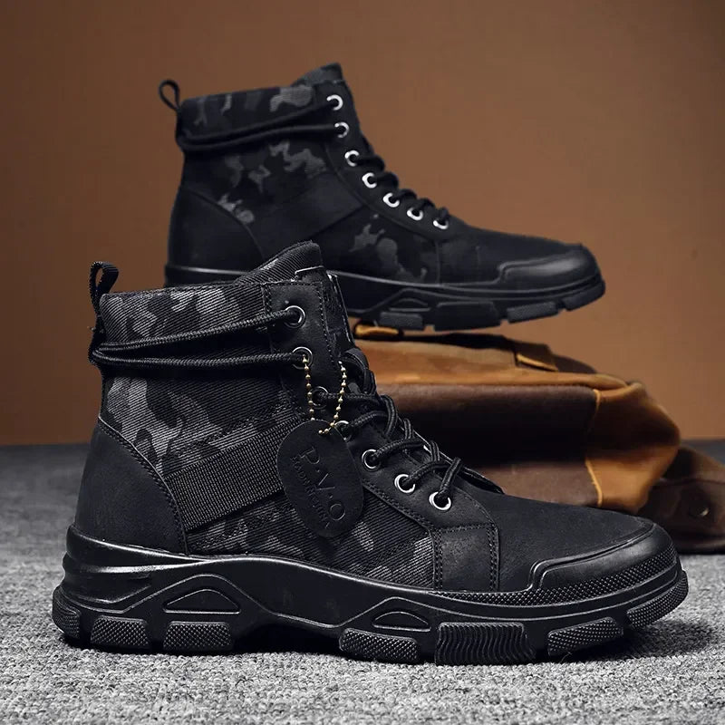 Camouflage Boots for Men Autumn Winter Platform Desert Boots Outdoor High-top Shoes Men Ankle Boots Buty Robocze Meskie