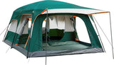 Extra Large Tent 10-12-14 Person(B) Family Cabin Tents 2 Rooms 3 Doors and 3 Windows with Mesh Straight Wall Waterproof