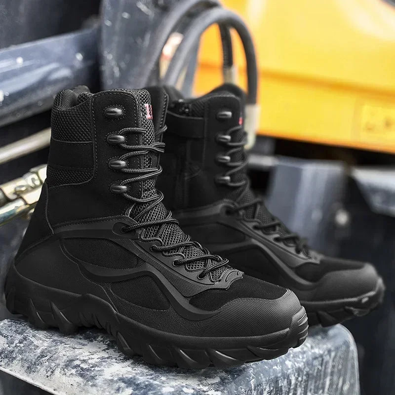 Men's Boot Combat Mens Ankle Boot Tactical Big Size Boot Male Shoes Work Safety Shoes Motocycle Outdoor Boots