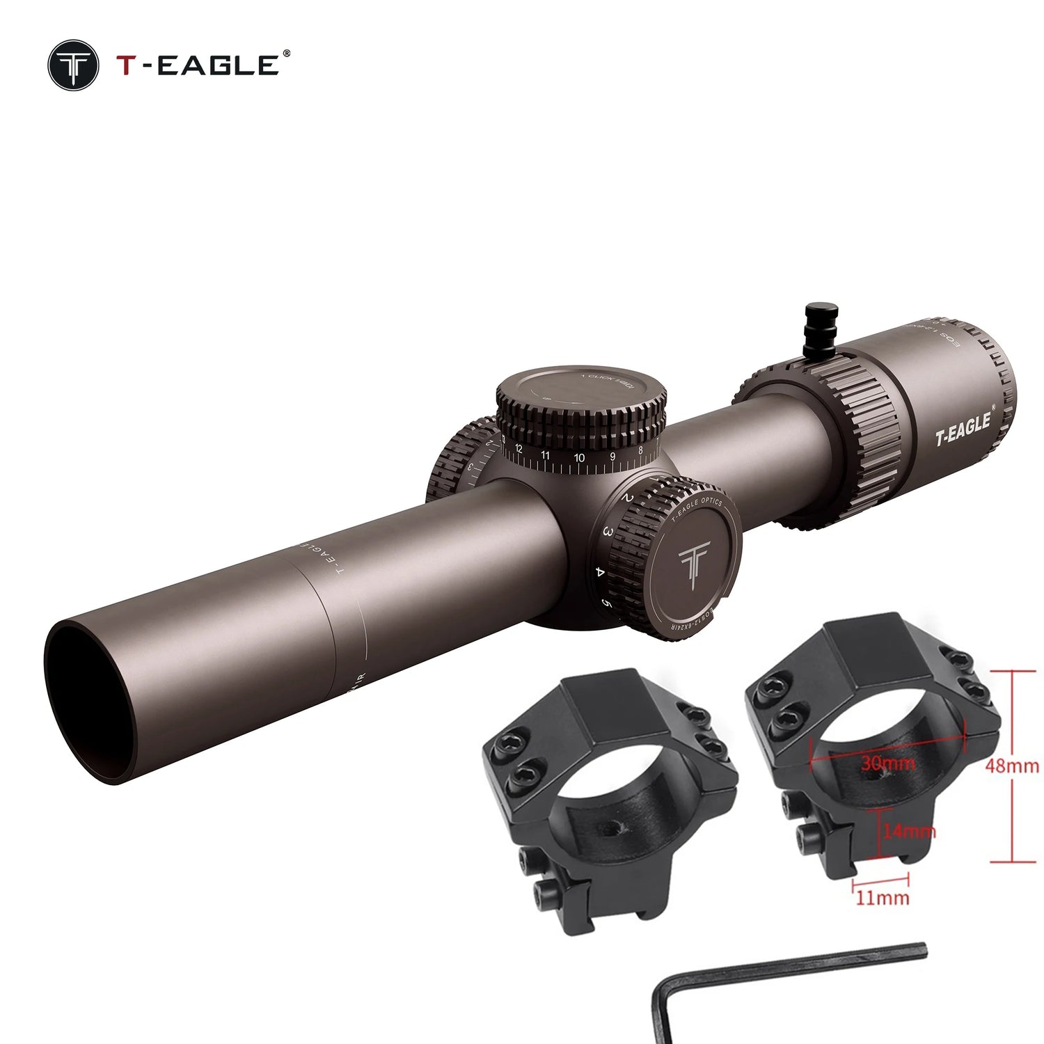 T-EAGLE EOS 1.2-6 X24 IR Tactical Riflescope Spotting Scope for Rifle Hunting Optical Collimator Air Gun Sight Red Green Light