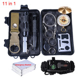 Survival Kit Set Camping Travel Multifunction Equipment First Aid SOS Wilderness Adventure Emergency box Outdoor gear 11 in 1